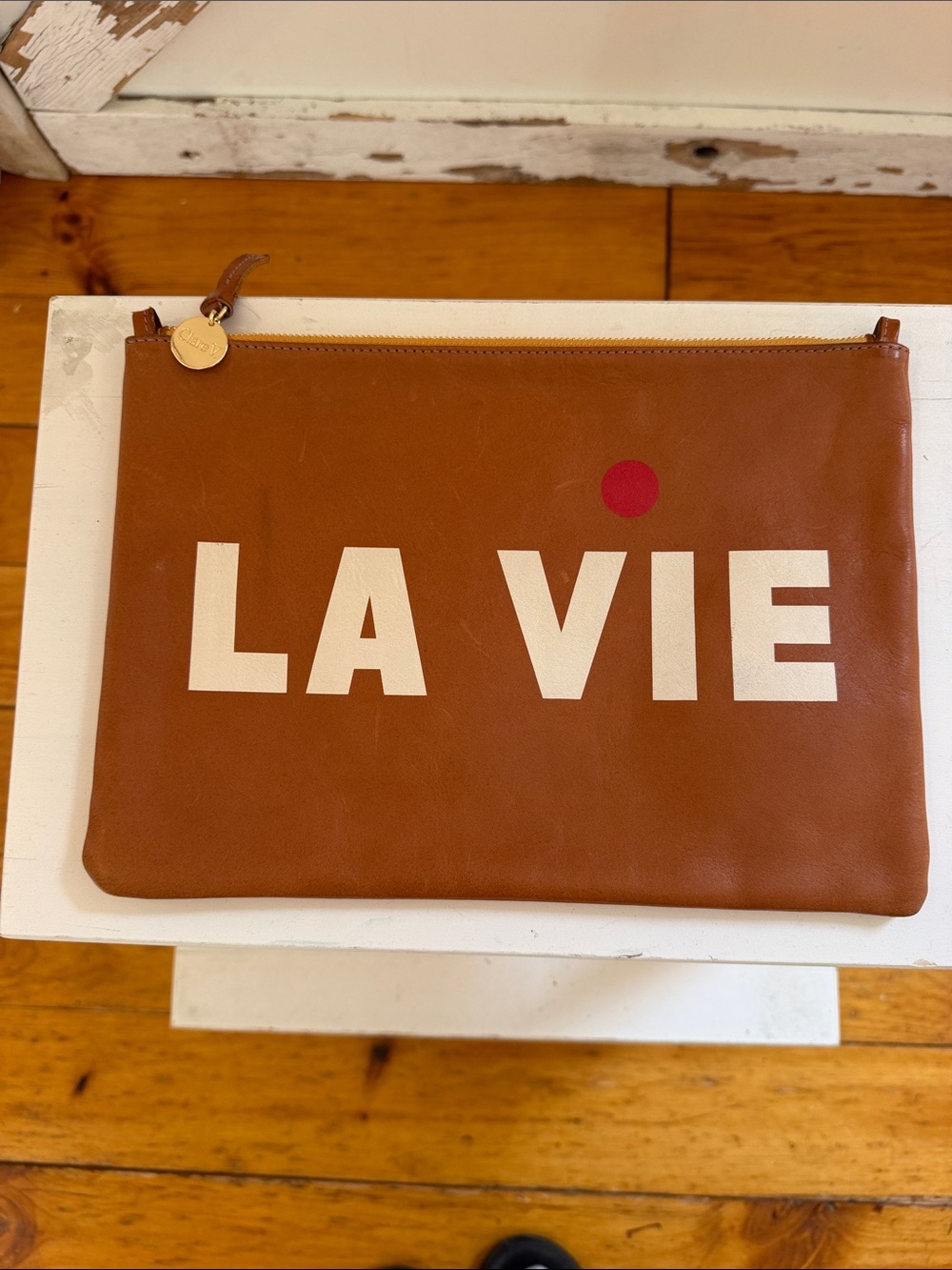 Clare V Brown Leather LA VIE Clutch
